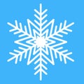 Symmetrical snowflake, symbol of winter Christmas decoration. Crystal snowflake Royalty Free Stock Photo