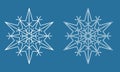 Symmetrical snowflake, winter snowflake icon Royalty Free Stock Photo