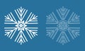 Symmetrical snowflake, winter icy snowflake icon, crystal symbol vector Royalty Free Stock Photo