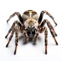 Symmetrical Spider With Black Spots On White Background