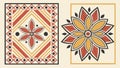 Symmetrical Square Floral Tile Patterns Vector Design, vector design Generative AI Royalty Free Stock Photo