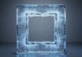 The ice is translucent, showcasing intricate internal air bubbles and a Royalty Free Stock Photo