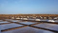 Symmetrical square salt beds where salt is produced after an old traditional Canarian method, Salinas del Carmen, Fuerteventura