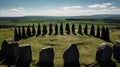 Symmetrical Stone Circle On Open Hill - Inspired By Isaac Julien