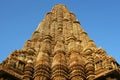 Symmetrical structure of the Kandariya Mahadeva temple, Khajuraho, India Royalty Free Stock Photo