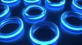 Symmetrical tech shapes with a neon glow in front view with ample space for text