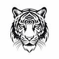 Symmetrical Tiger Head Icon On White Background Royalty Free Stock Photo