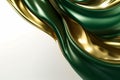 Modern Minimalist Design: Twisted Waves in Rich Gold and Deep Forest Gree