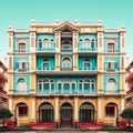 Symmetrical vibrant Hanoi HoanKiem, Generative AI