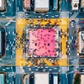 Symmetrical vibrant Tokyo Shibuya Crossing. Generative AI