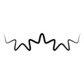 Symmetrical wave form squiggly line vector, dynamic oscillation Royalty Free Stock Photo