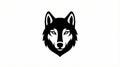 Symmetrical wolf head graphic with sharp lines Royalty Free Stock Photo