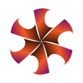 Symmetry circular star symbol wrapped in orange purple Royalty Free Stock Photo