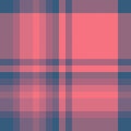 Symmetry fabric background plaid, stage check seamless tartan. Aged pattern vector textile texture in red and cyan colors