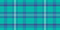 Symmetry fabric check textile, formal tartan vector pattern. Coat seamless texture plaid background in teal and cyan colors