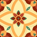 Symmetry flower seamless pattern for tiles