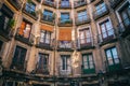 Symmetry of old apartments house in Barcelona Royalty Free Stock Photo
