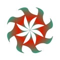Symmetry star flower logo wrapped in orange color