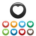 Sympathetic heart icons set color