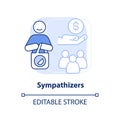 Sympathizers light blue concept icon