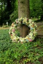 Sympathy wreath in pastel colors Royalty Free Stock Photo