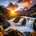 Sunset Serenade: Sutherland Falls, New Zealand