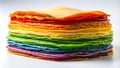 A Symphony of Colors: A Stack of Rainbow Crepes Generative AI