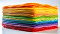 A Symphony of Colors: A Stack of Rainbow Crepes Generative AI