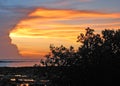 A symphony of colours. A glorious sunset over Nightcliff beach. Darwin, NT Australia Royalty Free Stock Photo