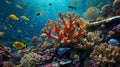 The symphony of coral reefs and colorful fishes