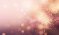 A symphony of gold and pink fireworks lights up the sky. AI generative Royalty Free Stock Photo