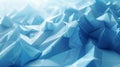 A symphony of intersecting triangles each in a different hue of blue come together to form an abstract representation of