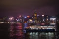 Symphony of Lights is the spectacular light and sound show at Victoria Harbour in evening time in Hong Kong, China Royalty Free Stock Photo
