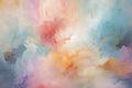 symphony of pastel hues blending and diffusing, forming an ethereal and dreamlike abstract composition