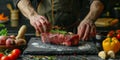 Symphony of Savor: Culinary Maestro Crafting Tender Beef