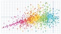 A Symphony of Scattered Data: Exploring Correlation with a Vibrant Scatter Plot AI generated