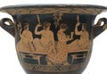 Symposium. A female entertains men at a symposium on this Attic red-figure bell-krater