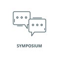 Symposium vector line icon, linear concept, outline sign, symbol Royalty Free Stock Photo