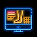 symptomps varicose veins web site neon glow icon illustration