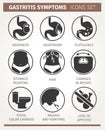 Symptoms of gastritis. Infographic elements.