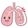 Symptoms of pneumothorax lung vector Royalty Free Stock Photo