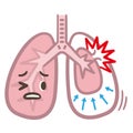 Symptoms of pneumothorax lung vector Royalty Free Stock Photo