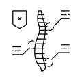 symptoms scoliosis line icon vector illustration