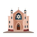 Synagogue building. isolated vector illustration.