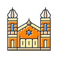 synagogue building jewish color icon vector illustration