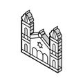 synagogue building jewish isometric icon vector illustration