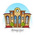 Synagogue building or jewish temple. Synagog Royalty Free Stock Photo