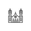 Synagogue building line icon