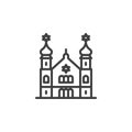 Synagogue building line icon