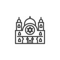 Synagogue building line icon